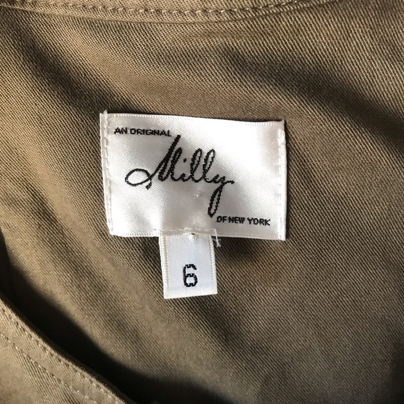 Milly of New York olive green belted dress - Picture 7 of 8